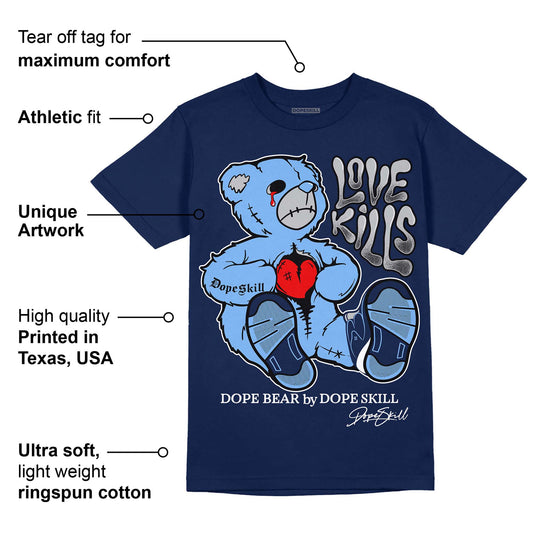 Midnight Navy 5s DopeSkill Navy T-shirt Love Kills Graphic