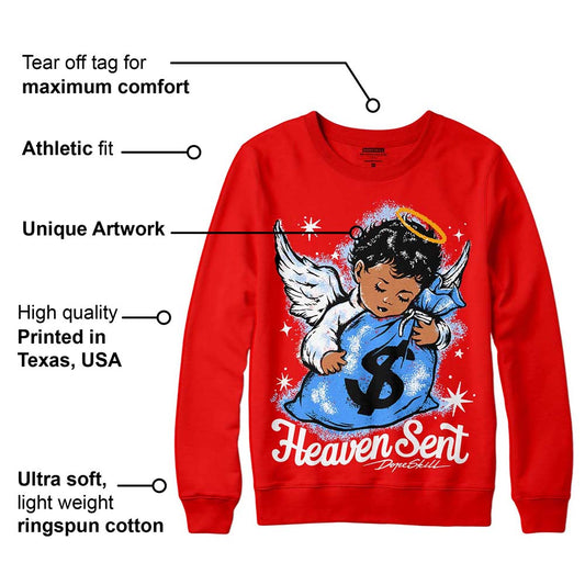 Cherry 11s DopeSkill Varsity Red Sweatshirt Heaven Sent Graphic