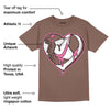 Dunk Smokey Mauve Playful Pink White Brown DopeSkill Brown Savana T-shirt Heart Jordan Graphic