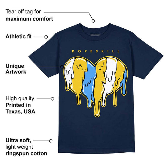 Michigan Dunks DopeSkill Midnight Navy T-Shirt Slime Drip Heart Graphic