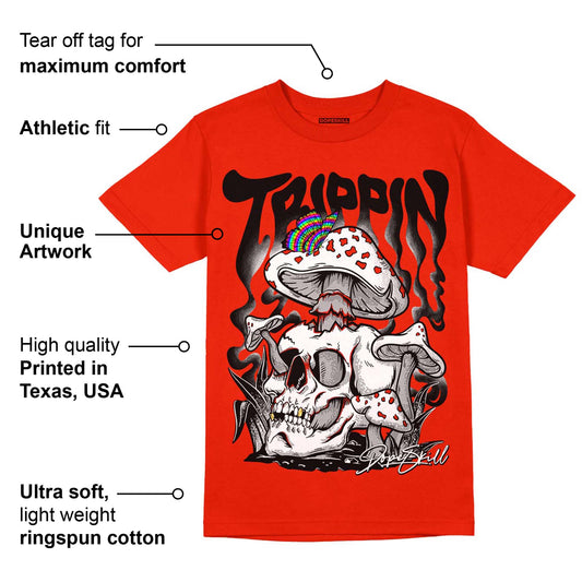 Red Foam Runner DopeSkill Vermillion Red T-shirt Trippin Graphic