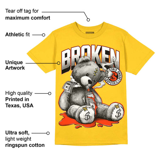 Vivid Sulfur 4s DopeSkill Yellow T-shirt Sick Bear Graphic