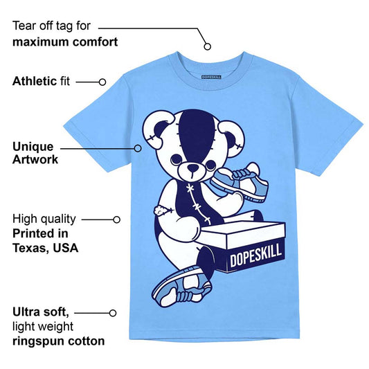Dunk White Polar Blue DopeSkill University Blue T-shirt Sneakerhead BEAR Graphic