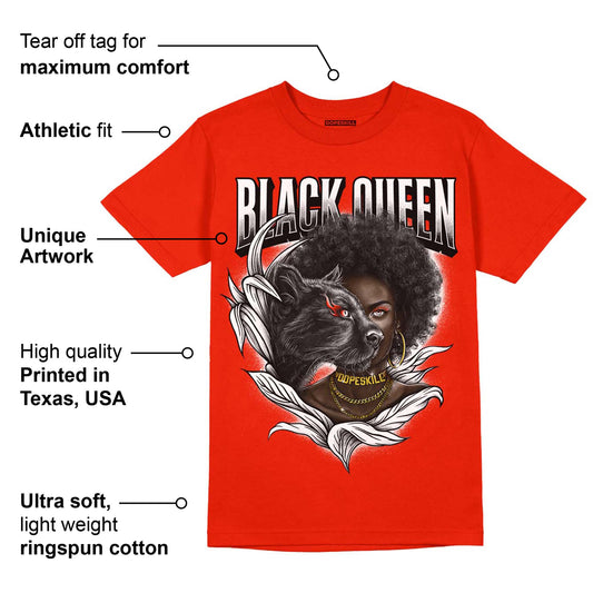 Red Foam Runner DopeSkill Vermillion Red T-shirt New Black Queen Graphic