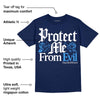 Midnight Navy 3s DopeSkill Navy T-shirt Protect Me From Evil Graphic