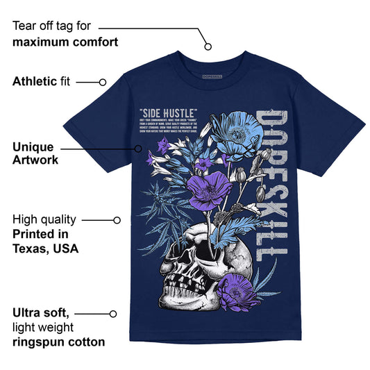 Midnight Navy 5s DopeSkill Navy T-Shirt Side Hustle Graphic