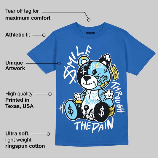 Foamposite One Dark Neon Royal DopeSkill Royal T-shirt Smile Through The Pain Graphic