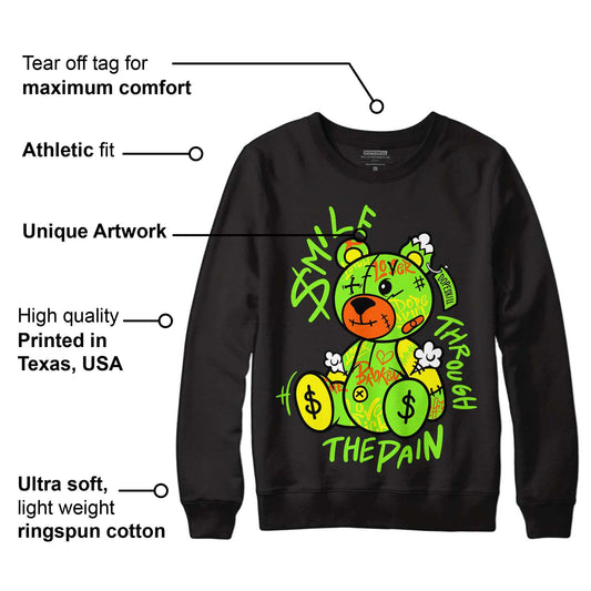 Neon Green Collection DopeSkill Sweatshirt Smile Through The Pain Graphic