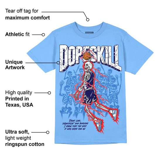 Dunk White Polar Blue DopeSkill University Blue T-shirt Thunder Dunk Graphic