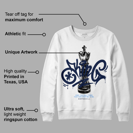 Midnight Navy 5s DopeSkill Sweatshirt King Chess Graphic