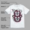 Burgundy 5s DopeSkill T-Shirt New Double Bear Graphic