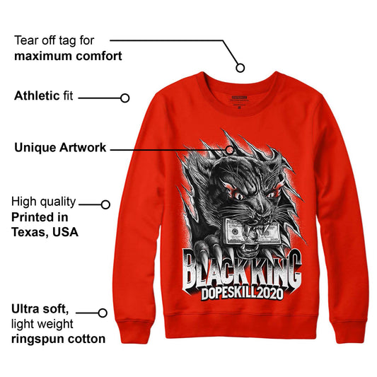 Red Foam Runner DopeSkill Vermillion Red Sweatshirt Black King Graphic