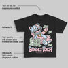 Medium Soft Pink 4s DopeSkill Toddler Kids T-shirt Born To Be Rich Graphic