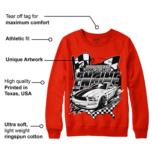 Red Foam Runner DopeSkill Vermillion Red Sweatshirt ENGINE Tshirt Graphic