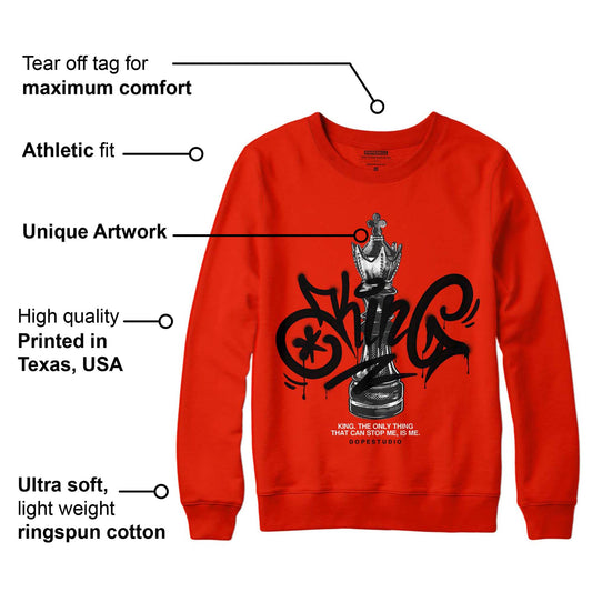 Red Foam Runner DopeSkill Vermillion Red Sweatshirt King Chess Graphic