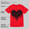 AJ 4 Red Thunder DopeSkill Red T-shirt Slime Drip Heart Graphic