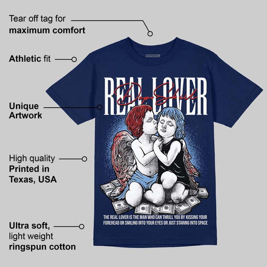 Midnight Navy 1s DopeSkill Navy T-shirt Real Lover Graphic