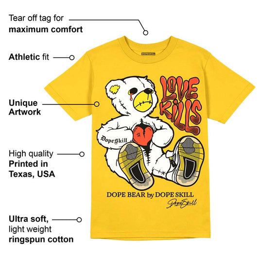 Vivid Sulfur 4s DopeSkill Yellow T-shirt Love Kills Graphic