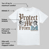 Kayano 12.1 Cream/Stillwater DopeSkill T-Shirt Protect Me From Evil Graphic