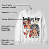 Reverse Metallic 5s DopeSkill Sweatshirt Looking For Love Graphic