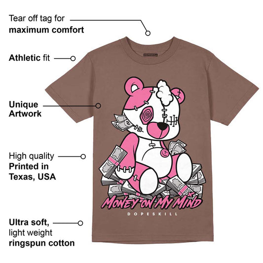 Dunk Smokey Mauve Playful Pink White Brown DopeSkill Brown Savana T-shirt MOMM Bear Graphic