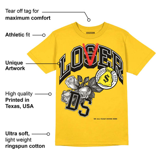 Vivid Sulfur 4s DopeSkill Yellow T-shirt Loser Lover Graphic