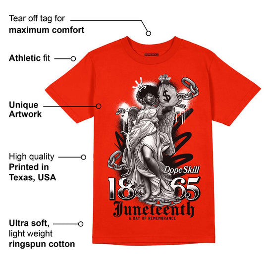 Red Foam Runner DopeSkill Vermillion Red T-shirt Juneteenth Graphic