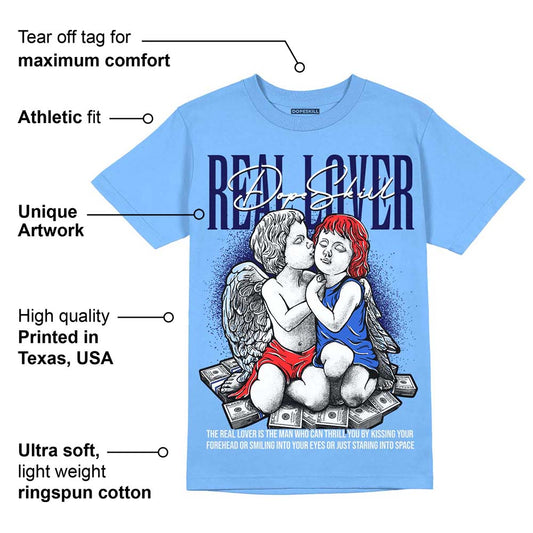 Dunk White Polar Blue DopeSkill University Blue T-shirt Real Lover Graphic