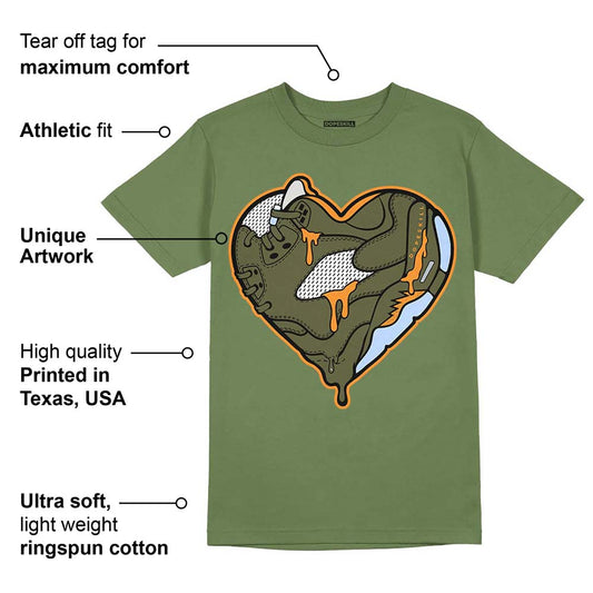 Olive 5s DopeSkill Olive T-shirt Heart Jordan 5 Graphic