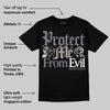 Leather Curb Sneakers White Anthracite DopeSkill T-Shirt Protect Me From Evil Graphic