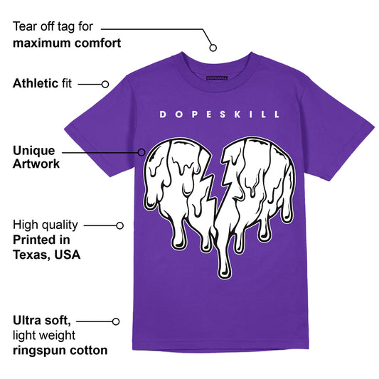 AJ 13 Court Purple DopeSkill Purple T-shirt Tear My Heart Out  Graphic