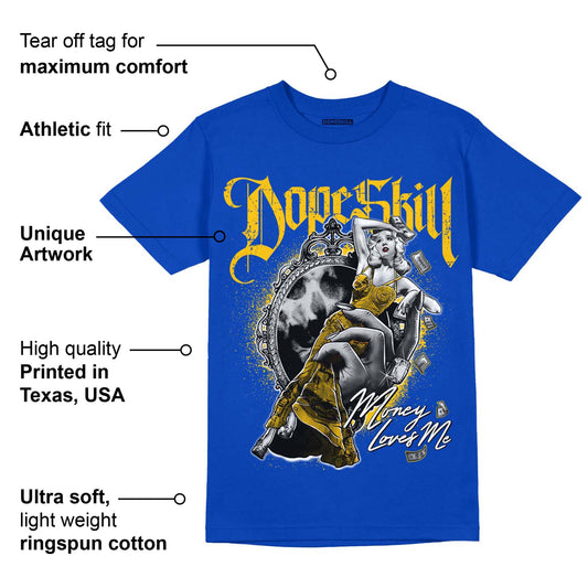 Laney 14s DopeSkill Varsity Royal T-shirt Money Loves Me Graphic