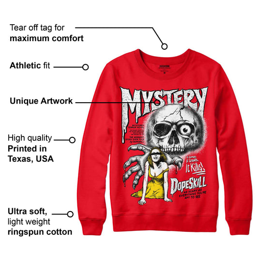 Red Thunder 4s DopeSkill Red Sweatshirt Mystery Ghostly Grasp Graphic