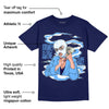 AJ 6 University Blue DopeSkill College Navy T-Shirt Money Is The Motive Graphic
