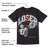 Black Cement 1s Low OG DopeSkill T-Shirt Loser Lover Graphic