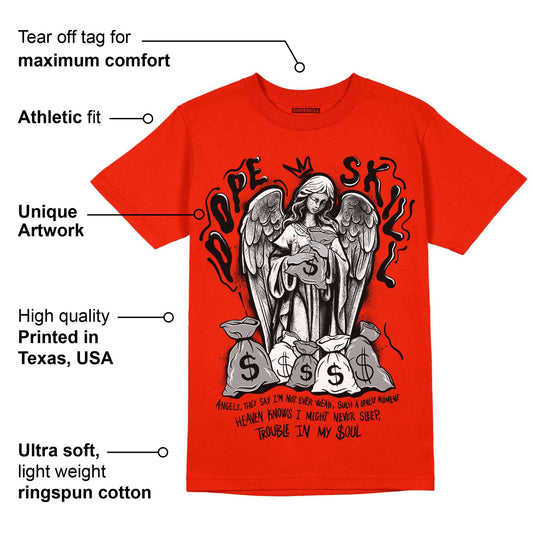 Red Foam Runner DopeSkill Vermillion Red T-shirt Angels Graphic