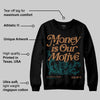 Samba Leopard Pack Collegiate Green DopeSkill Sweatshirt Money Is Our Motive Typo Graphic