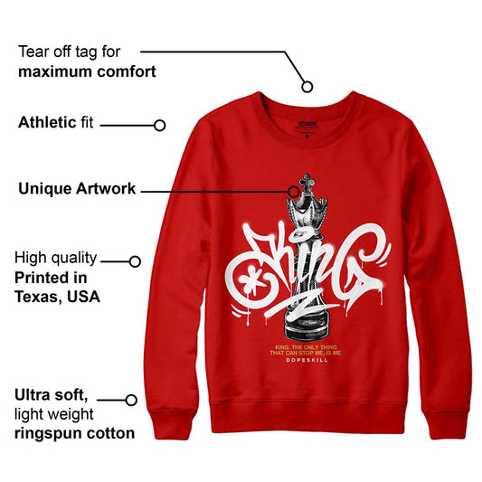 Red Collection DopeSkill Red Sweatshirt King Chess Graphic