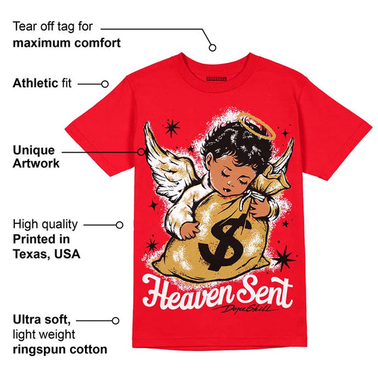 Red Thunder 4s DopeSkill Red T-shirt Heaven Sent Graphic