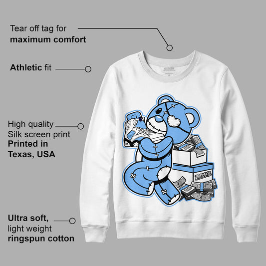 AJ 6 University Blue DopeSkill Sweatshirt Bear Steals Sneaker Graphic