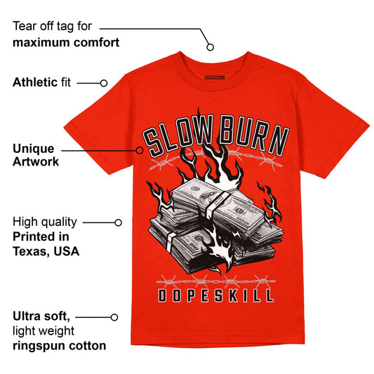 Red Foam Runner DopeSkill Vermillion Red T-shirt Slow Burn Graphic