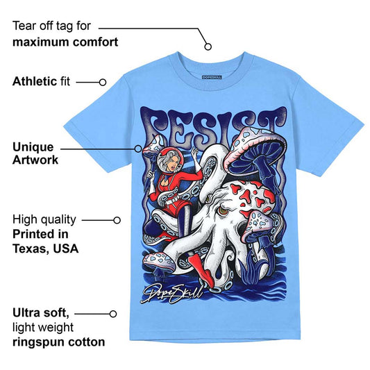 Dunk White Polar Blue DopeSkill University Blue T-shirt Resist Graphic