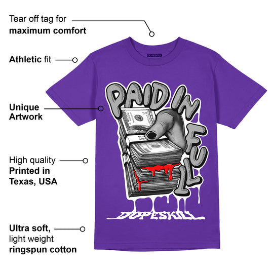 PURPLE Collection DopeSkill Purple T-shirt Paid In Full Graphic