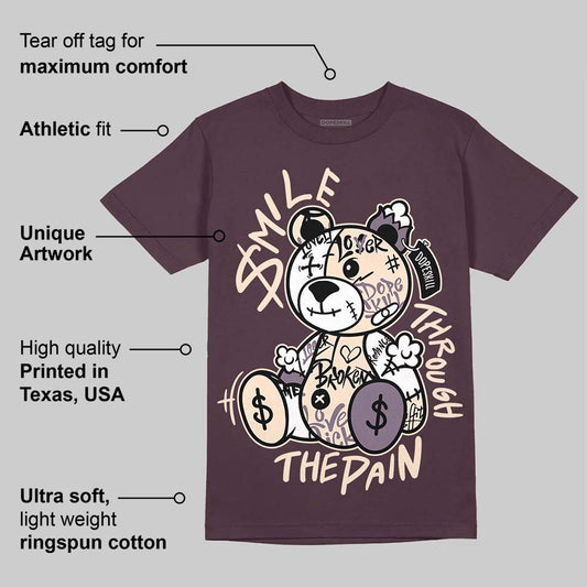 Violet Ore 3s DopeSkill Maroon T-shirt Smile Through The Pain Graphic