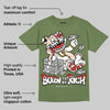 Medium Olive 1s DopeSkill Olive T-shirt Born To Be Rich Graphic