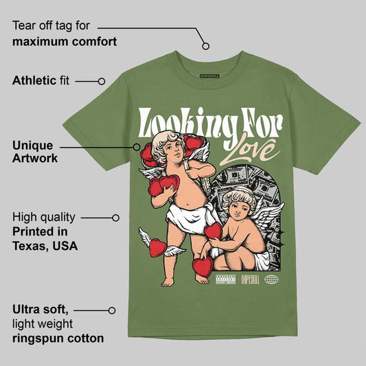 Medium Olive 1s DopeSkill Olive T-shirt Looking For Love Graphic