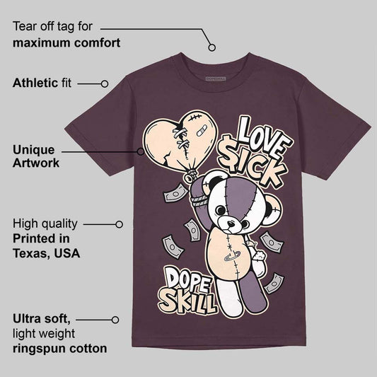 Violet Ore 3s DopeSkill Maroon T-shirt Love Sick Graphic