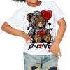 Black and White Collection DopeSkill Toddler Kids T-shirt Broken Bear Graphic