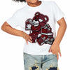 Team Red 1s DopeSkill Toddler Kids T-shirt Bear Steals Sneaker Graphic