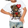 Latte 1s DopeSkill Toddler Kids T-shirt Broken Bear Graphic